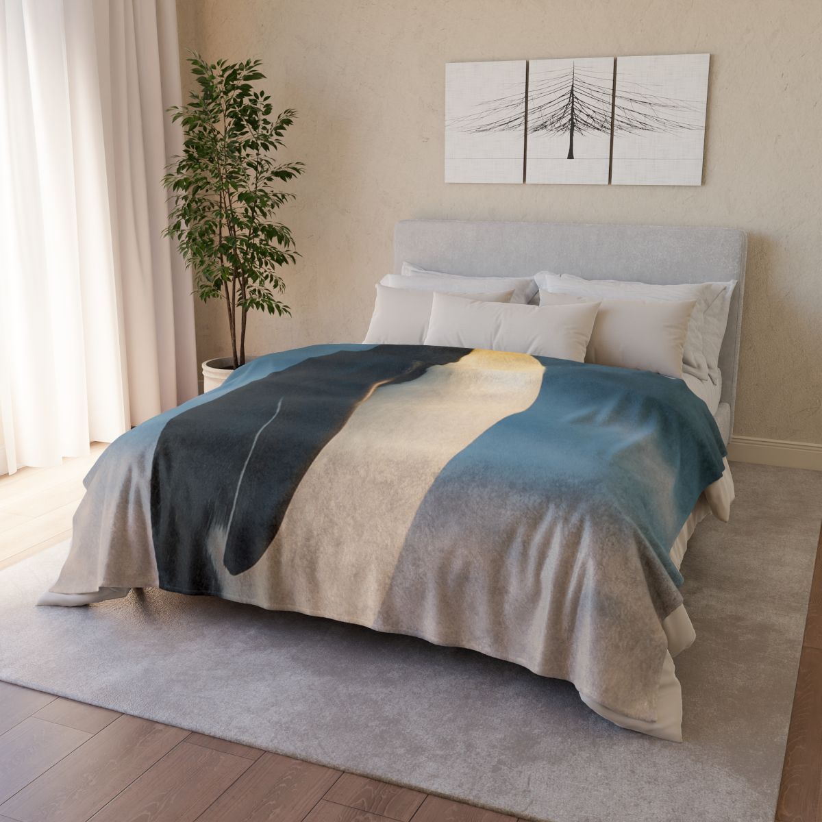 Silver Horizon Emperor Penguin designer printed blankets