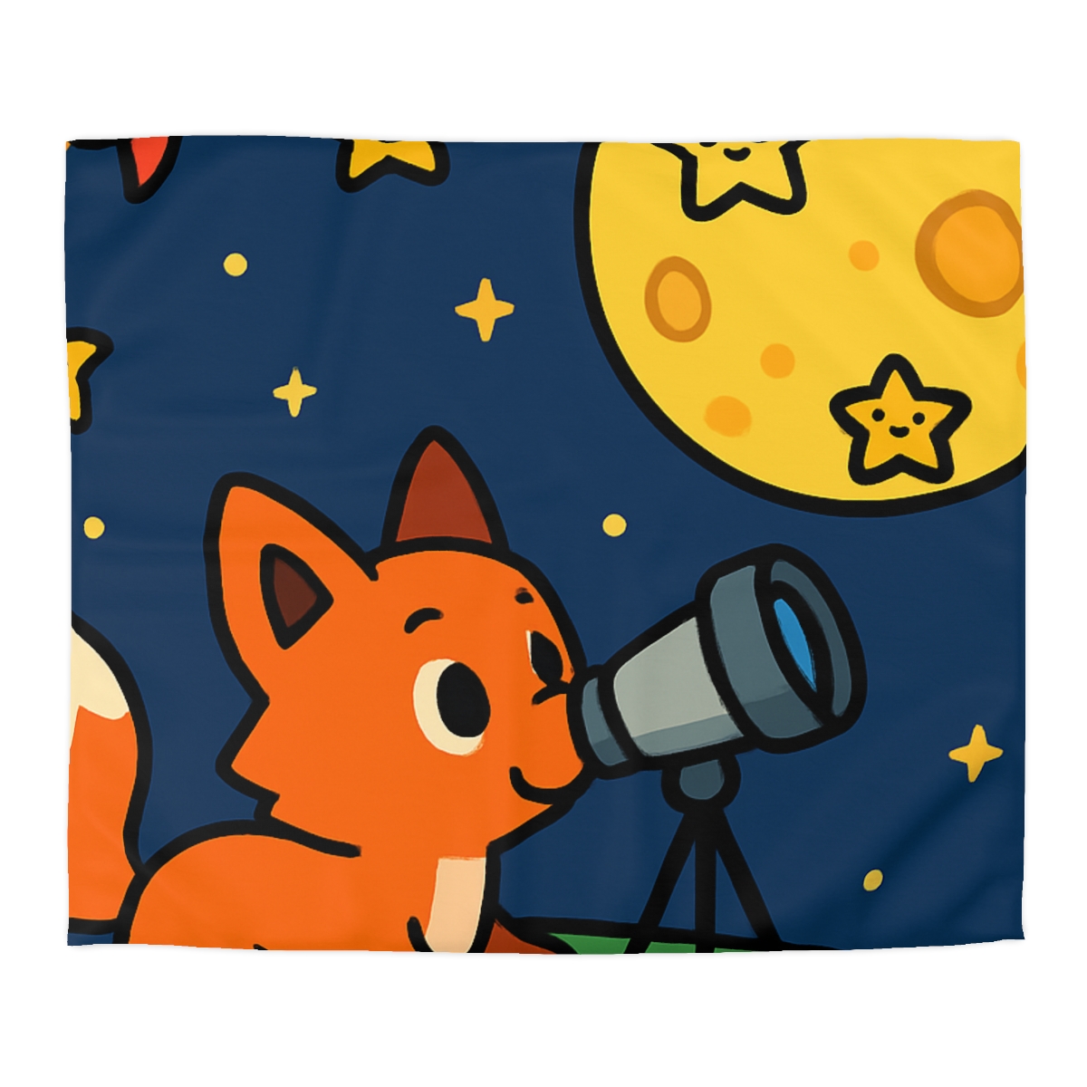 Stargazer Fox In The Moon Meadow warm winter duvets
