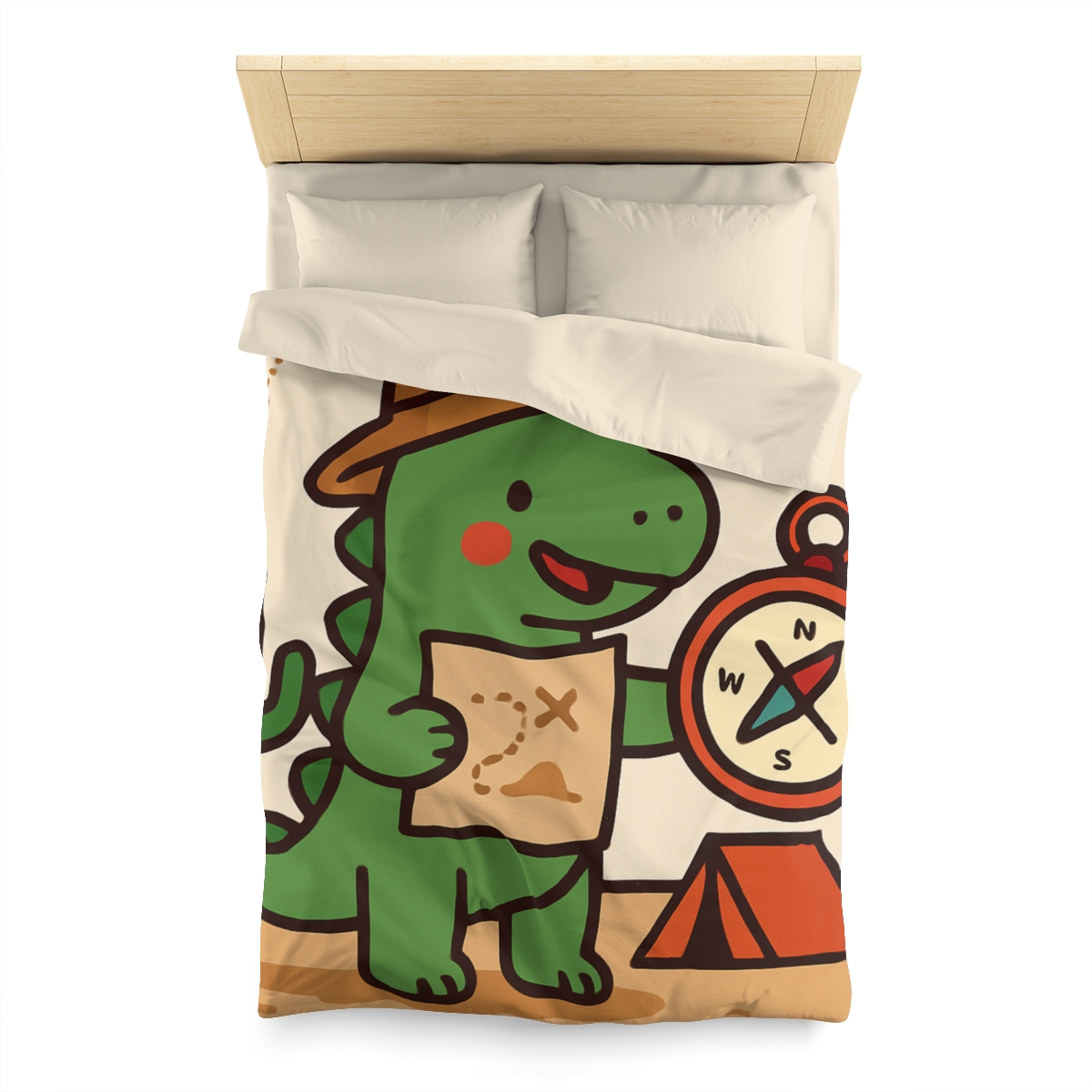 Desert Dino Map Quest With Compass And Constellations personalized bedding duvets
