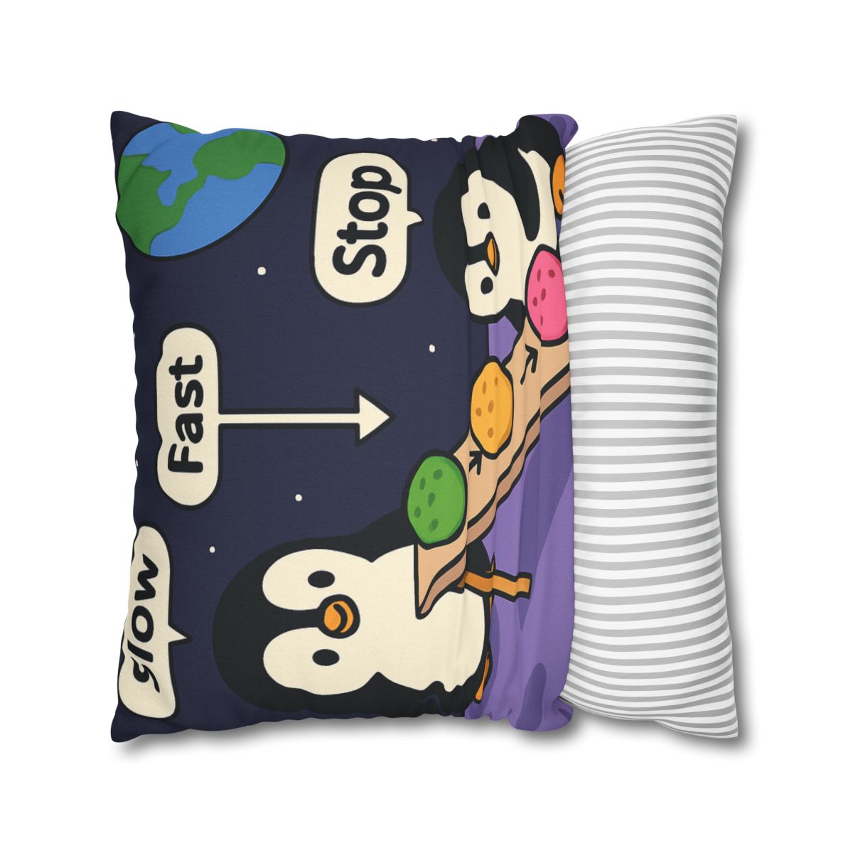 Moonlight Penguin Ice Cream Physics personalized pillow covers