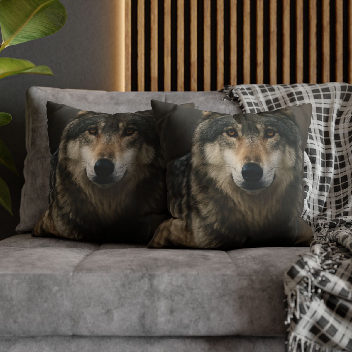 Ember Gaze Gray Wolf trendy patterned pillow cases