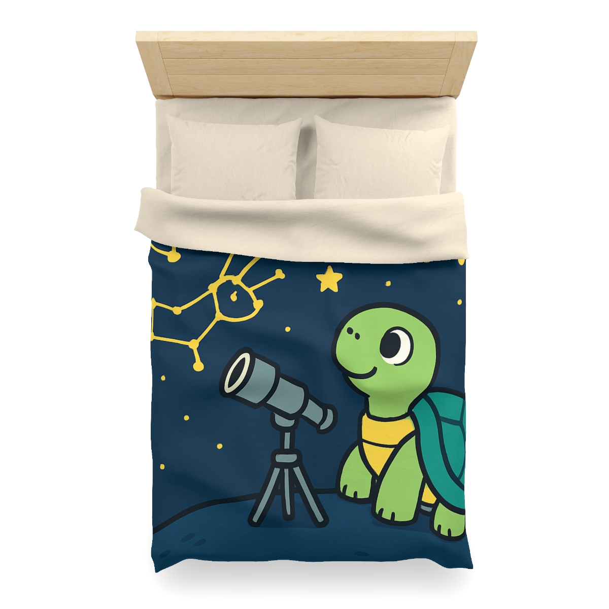 Stargazing Space Turtle stylish duvet covers