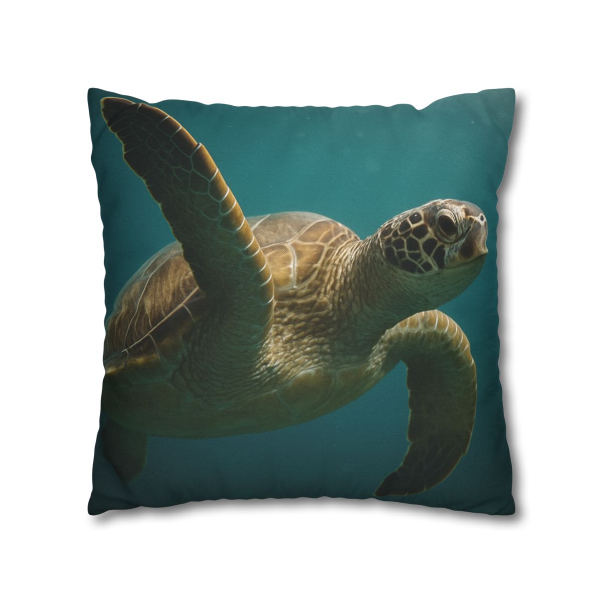 Nebula Glide Green Sea Turtle personalized pillow covers