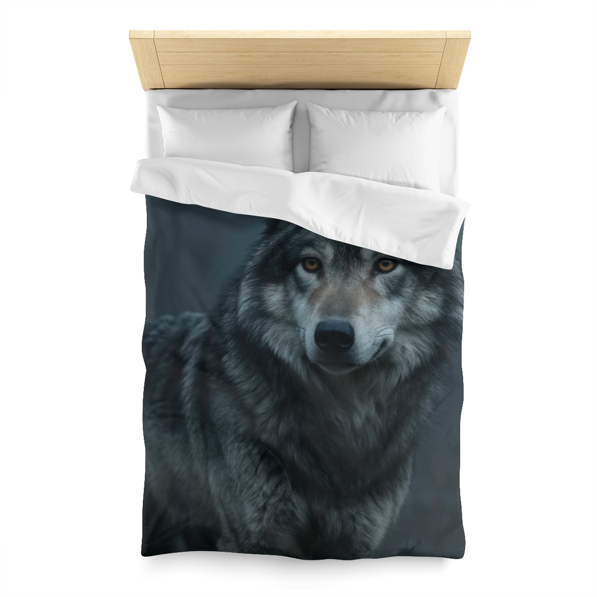 Moonlit Gaze Gray Wolf custom duvets