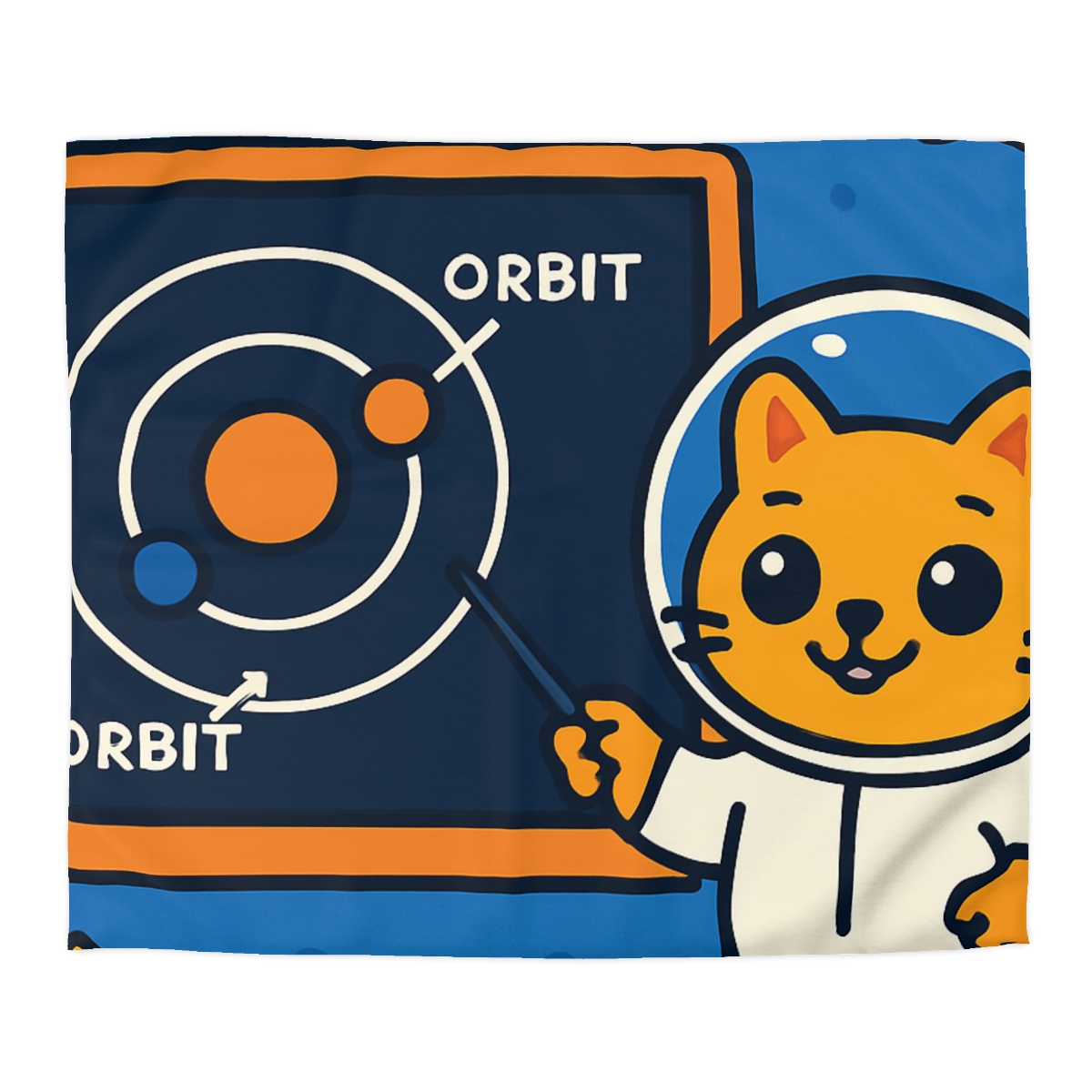 Comet Classroom Cat And The Orbit Chalkboard unique patterned duvets