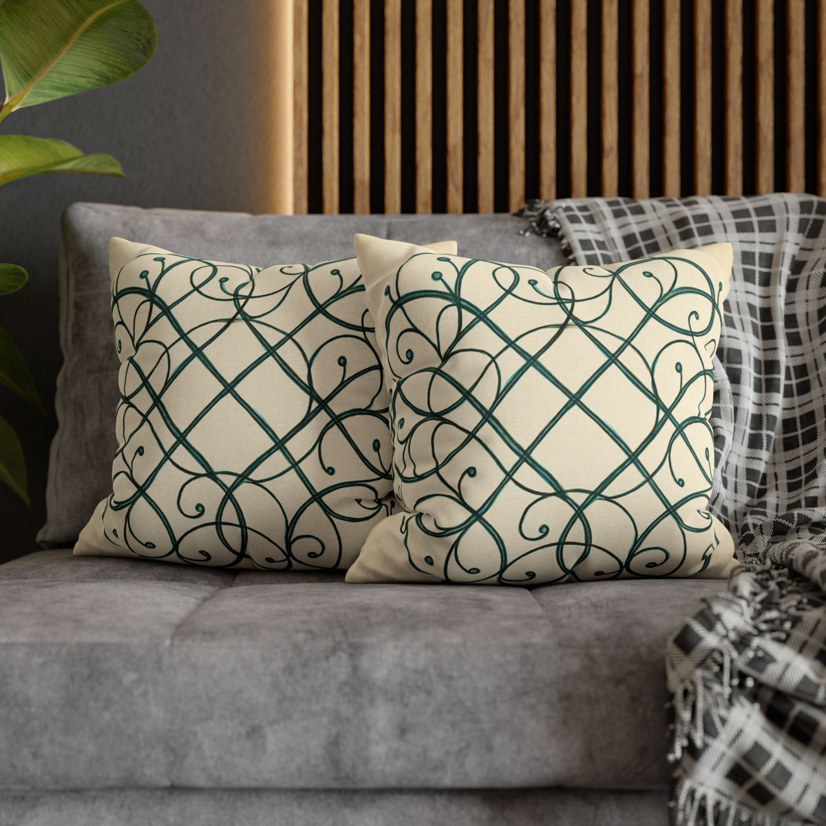 Vine Lattice Halo designer print pillow cases