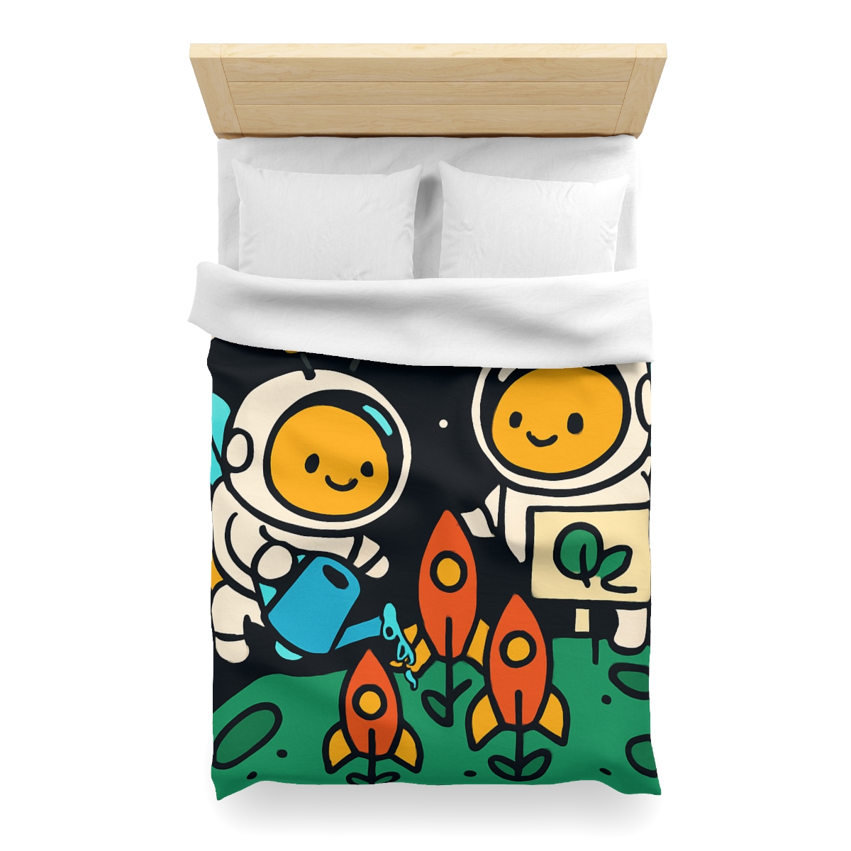 Rocket Garden Of The Bumblebee Astronauts soft comforter duvets