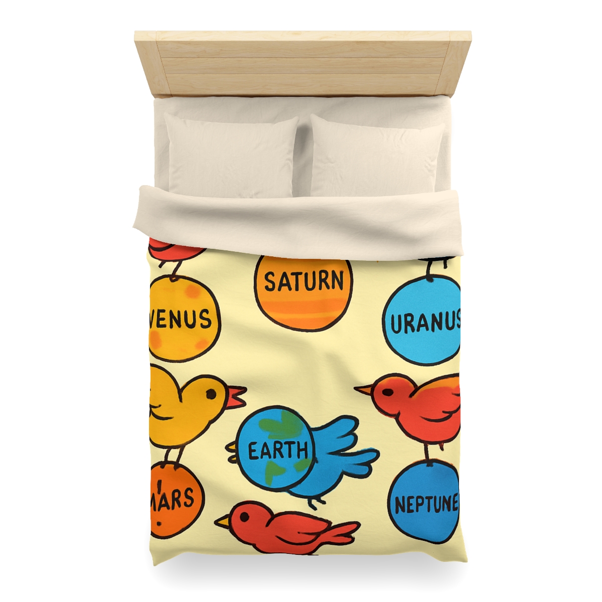 Solar System Circus Of Birds unique patterned duvets