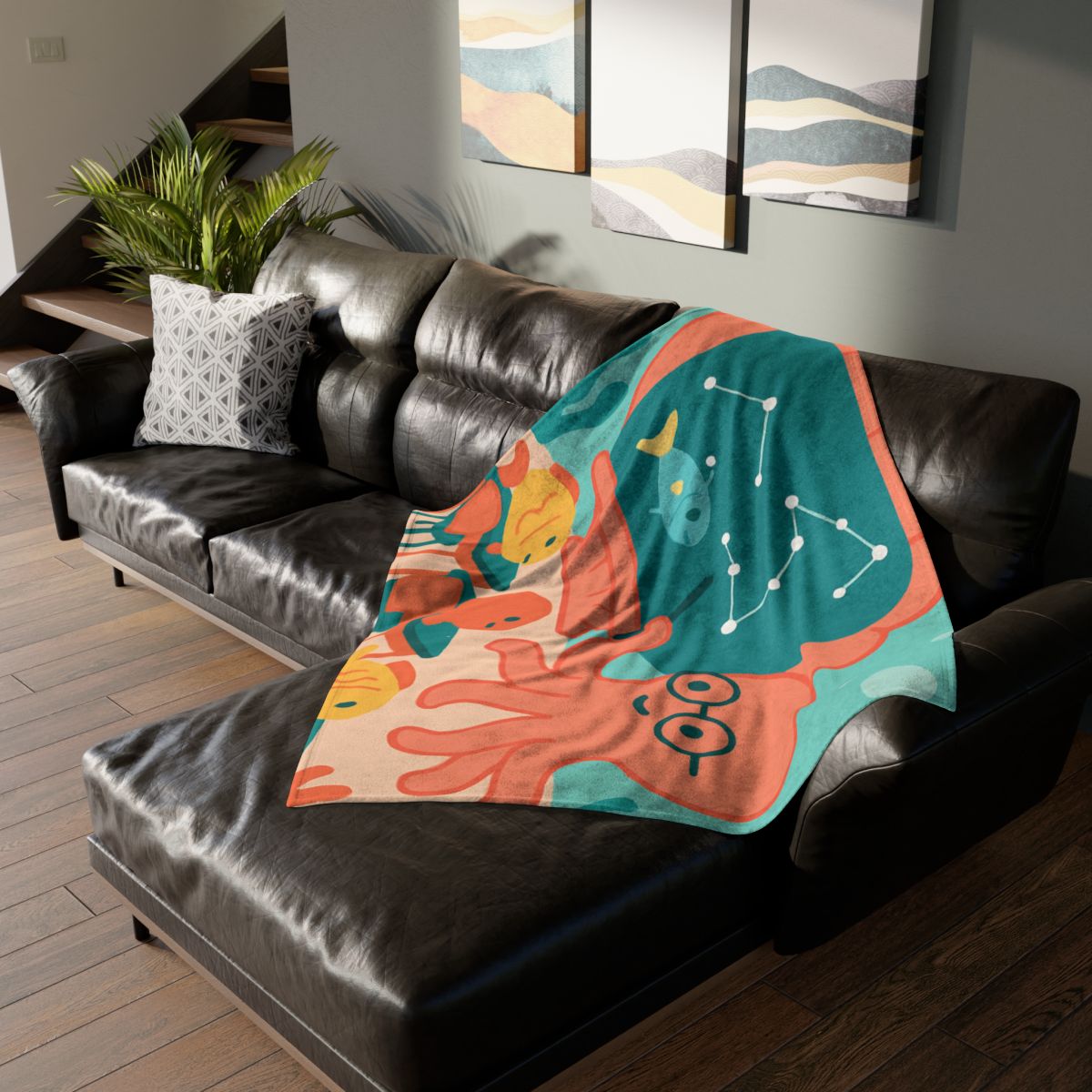 Cosmic Coral Classroom designer printed blankets