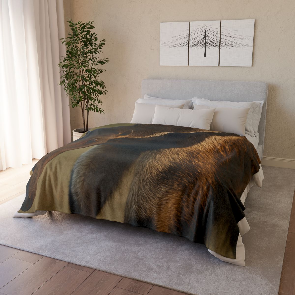 Ember Gaze Giant Anteater soft fleece blankets