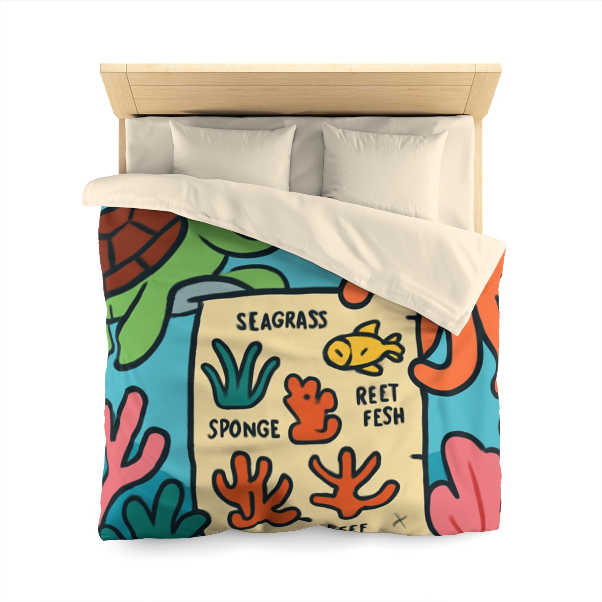 Coral Reef Map Makers personalized bedding duvets
