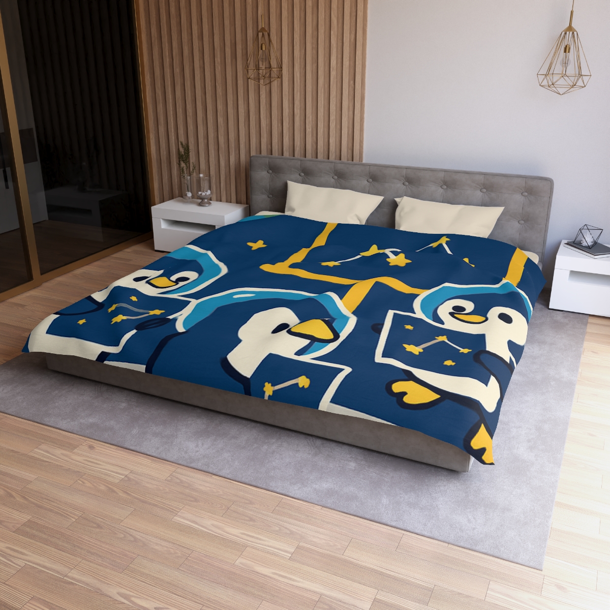 Space School For Curious Penguins soft comforter duvets