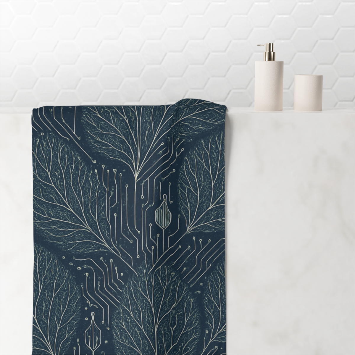 Vein Circuit Filigree custom towels