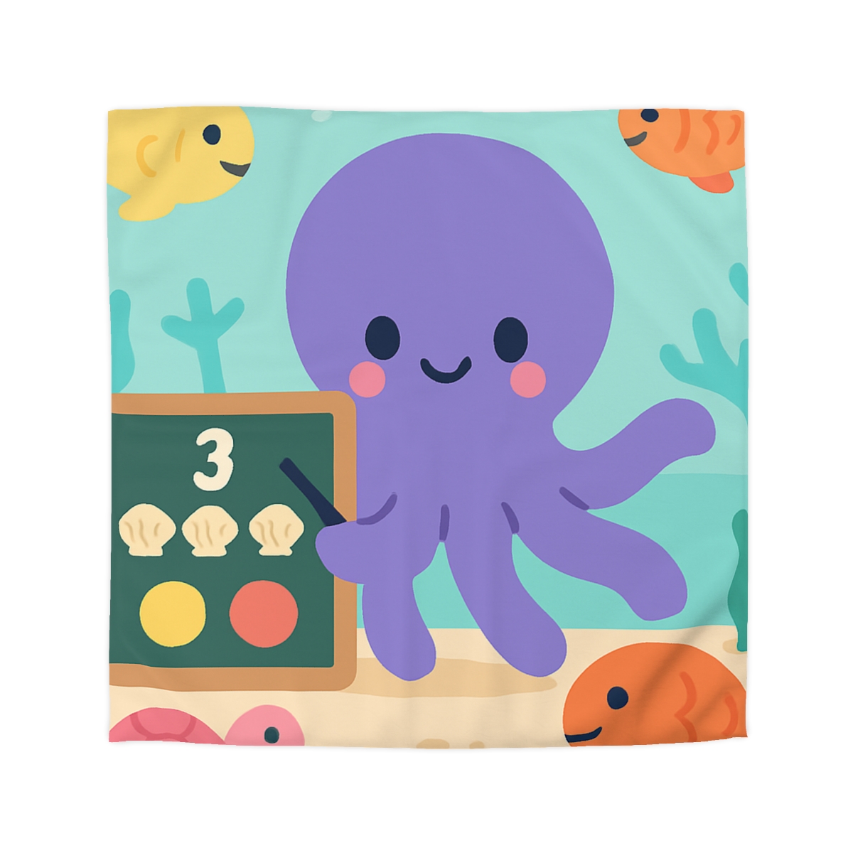 Coral Classroom Octopus duvets for gifts