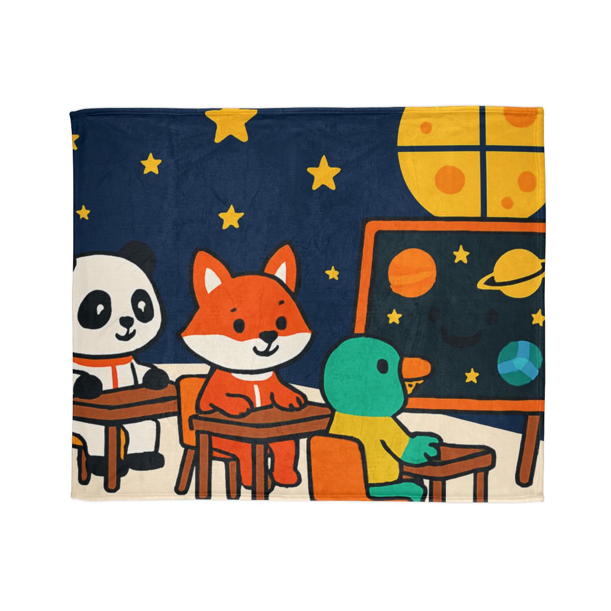 Space School For Curious Critters decorative home blankets