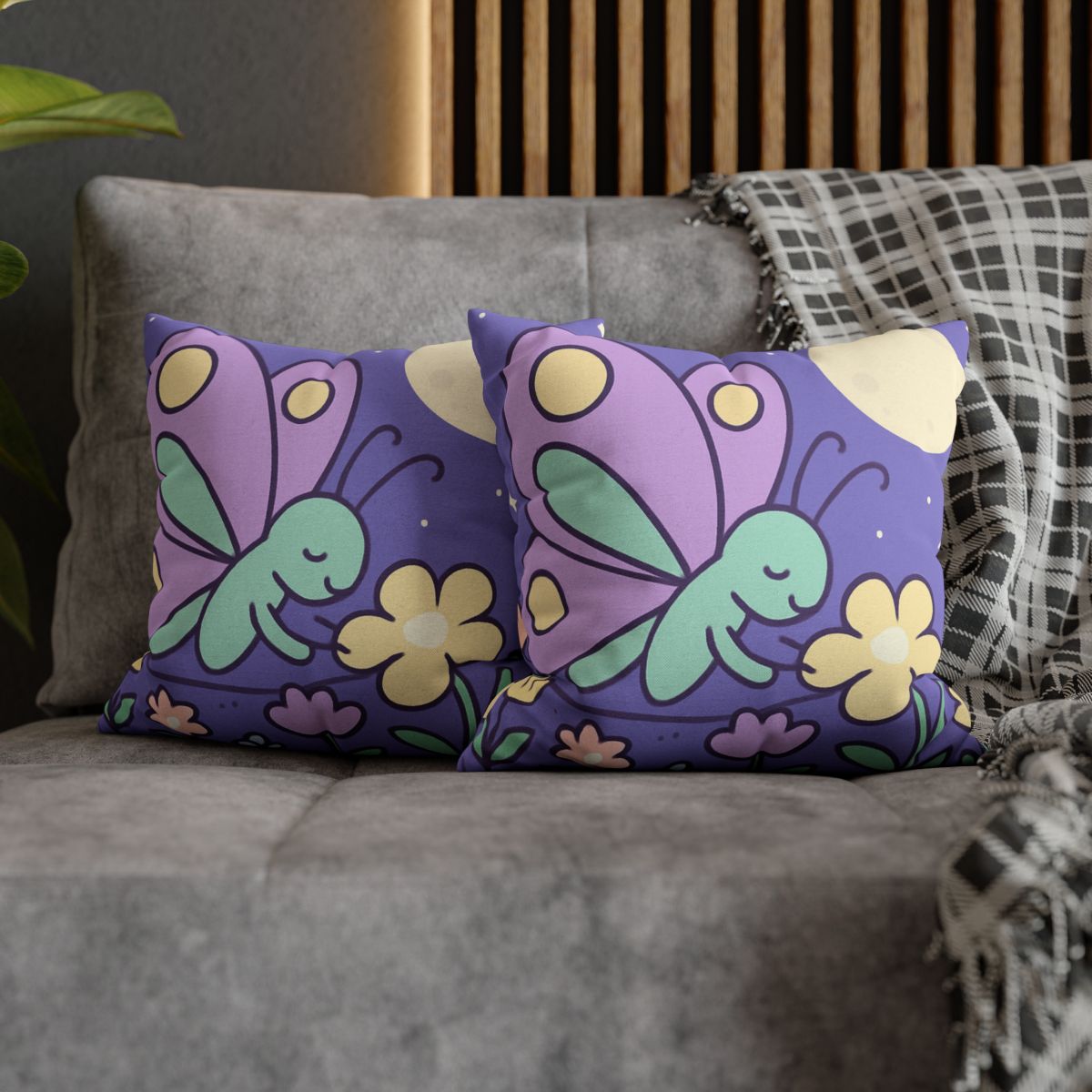 Moon Garden Butterfly designer print pillow cases