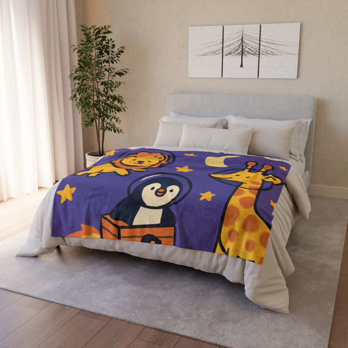 Starry Space Zoo trendy patterned blankets