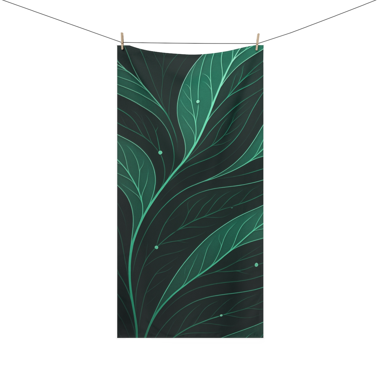 Leaf Vein Wave Circuit unique gift towels
