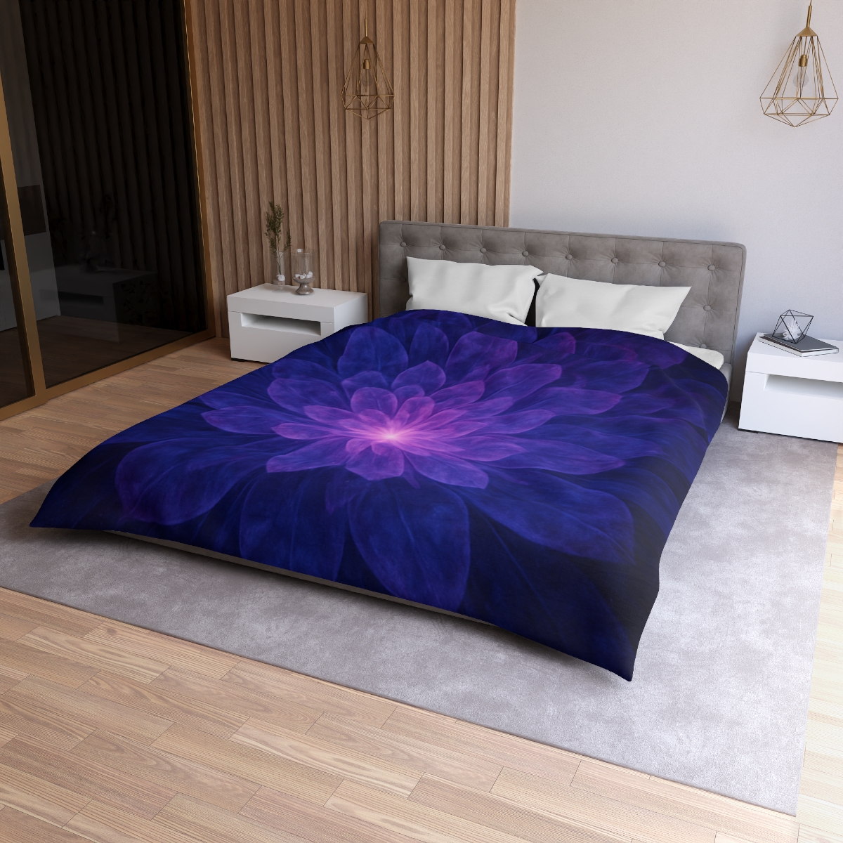 Nebula Petal Radiance designer printed duvets