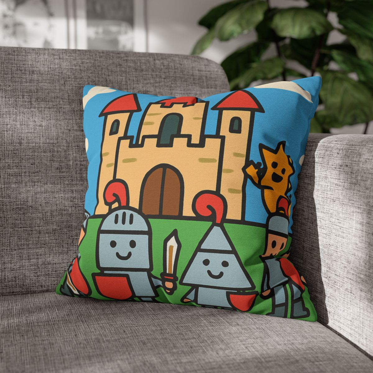 Castle Of Shape Knights designer print pillow cases