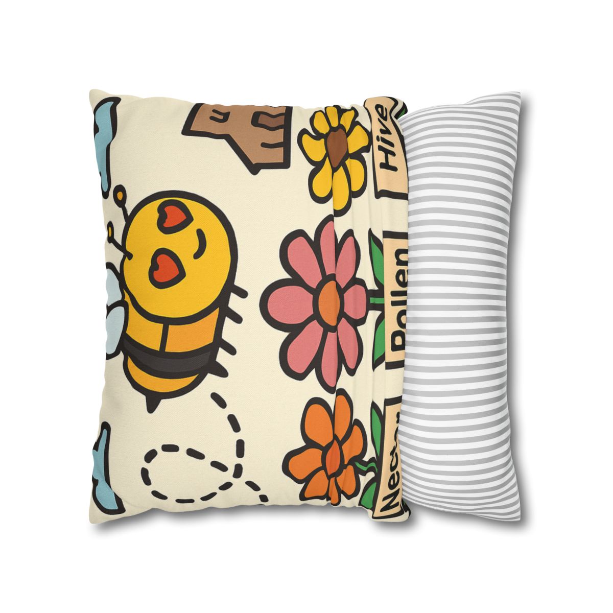 Robot Bee Pollination Map trendy patterned pillow cases