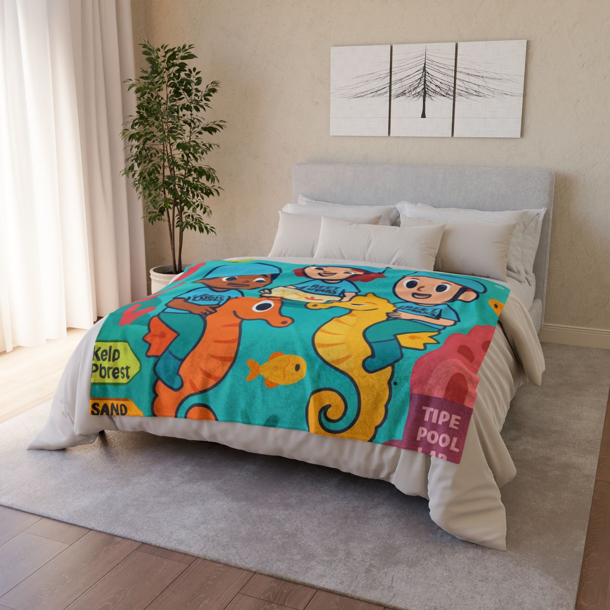 Coral City Map Of The Friendly Reef Rangers decorative home blankets