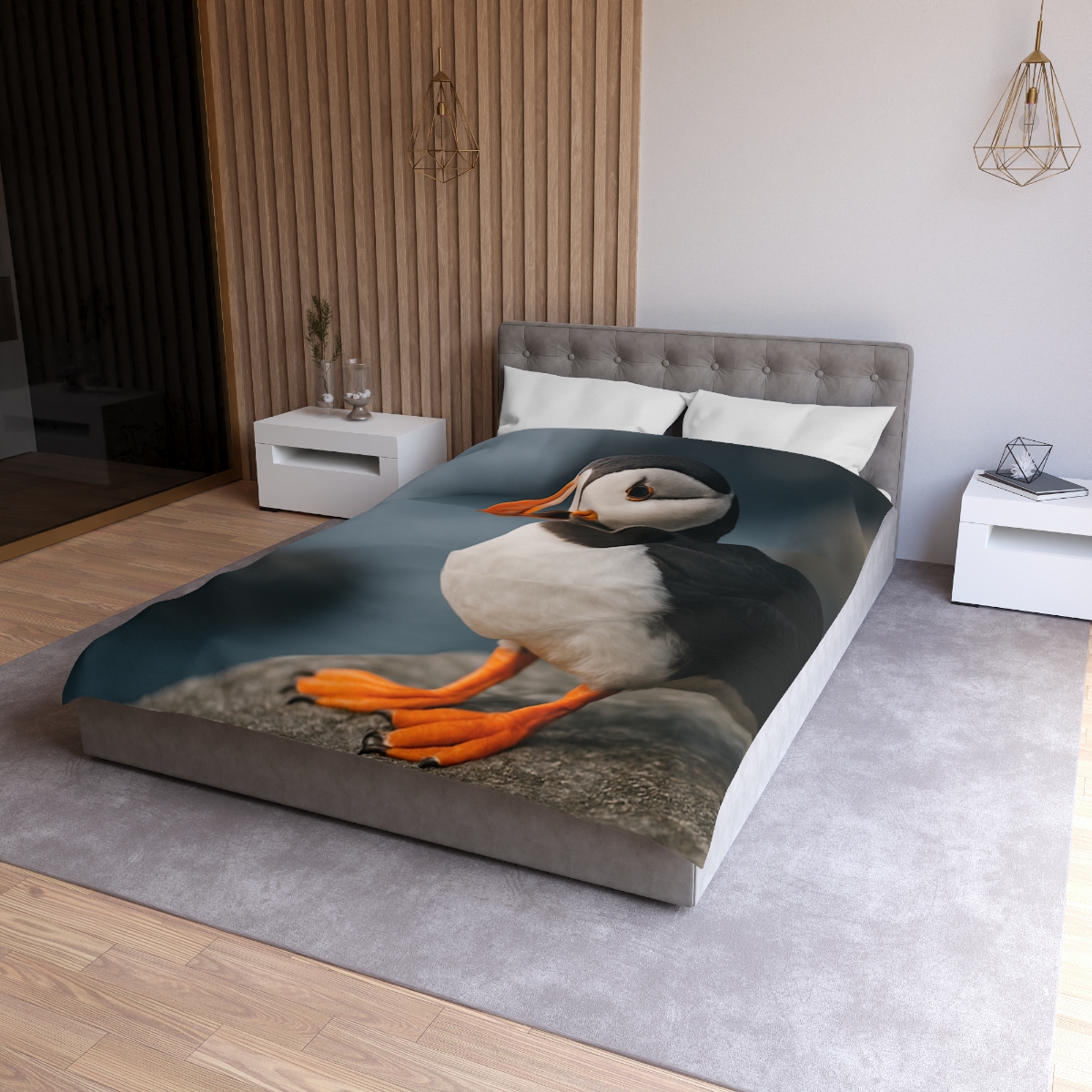 Cliff Breeze Atlantic Puffin designer printed duvets