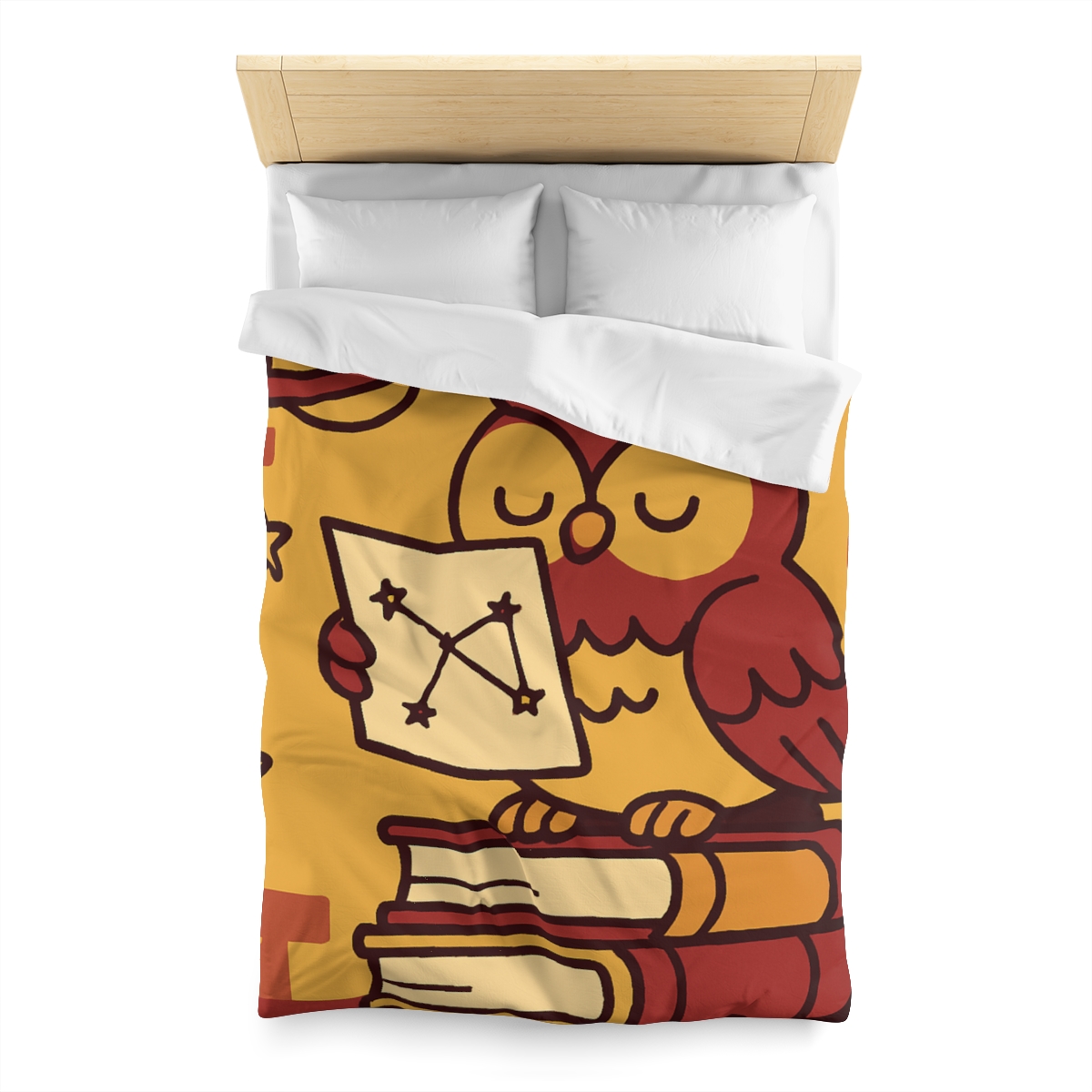 Cosmic Owl Library custom duvets