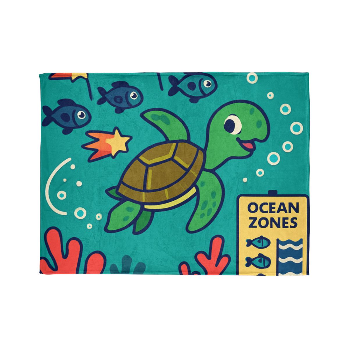 Coral Comet Turtle Parade designer printed blankets