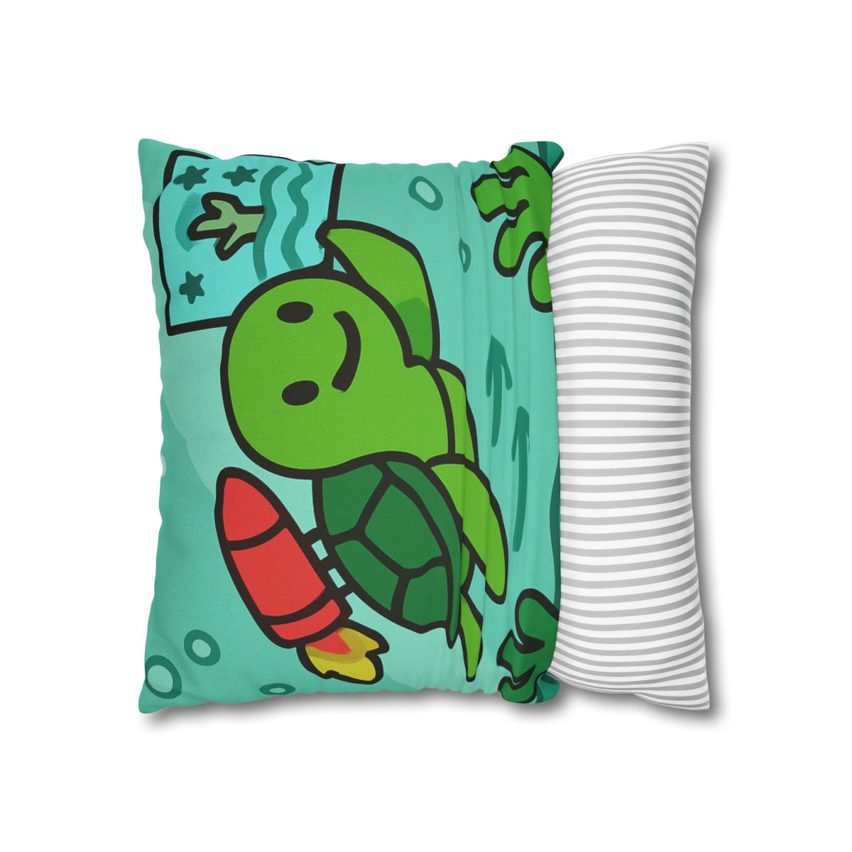 Underwater Rocket Turtle designer print pillow cases