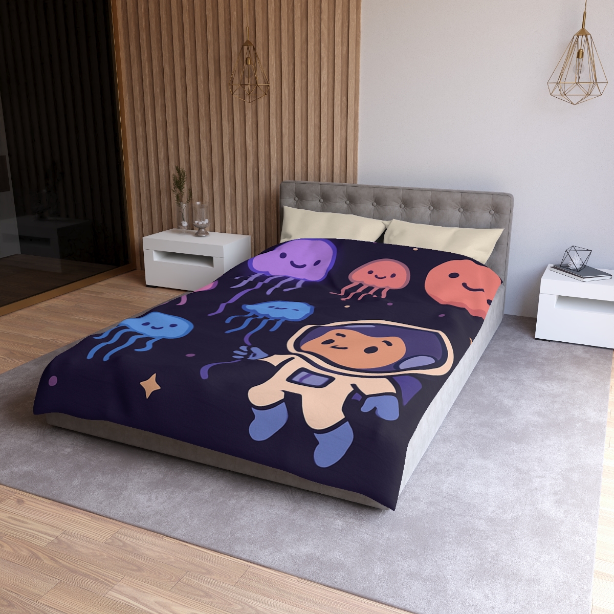 Galaxy Garden Of Floating Jellyfish trendy bedroom duvets