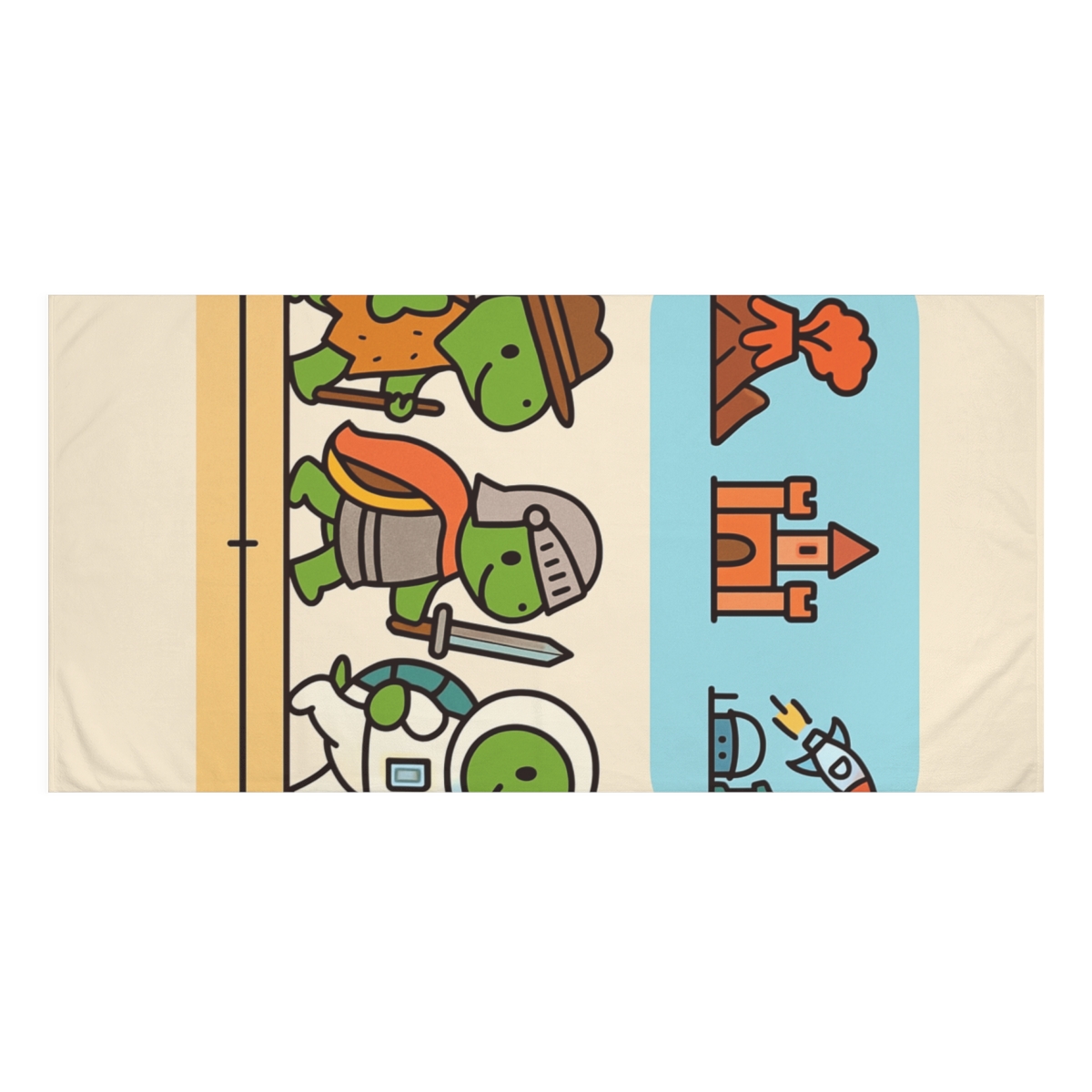 Time Traveling Turtles Timeline decorative home towelscustom towels