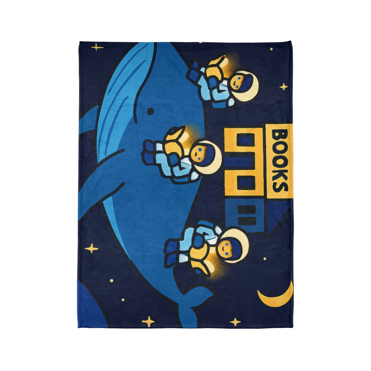 Starlight Library On A Floating Whale trendy patterned blankets