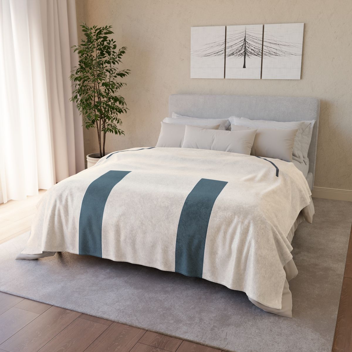 Arc Window With Twin Bars designer printed blankets