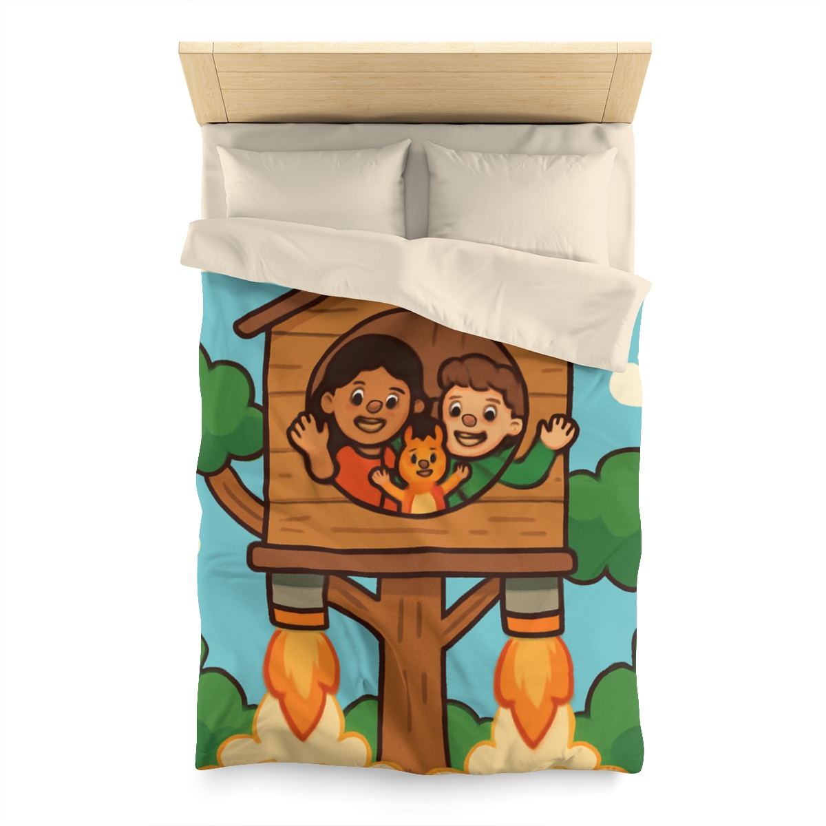 Rocket Powered Treehouse Forest unique patterned duvets