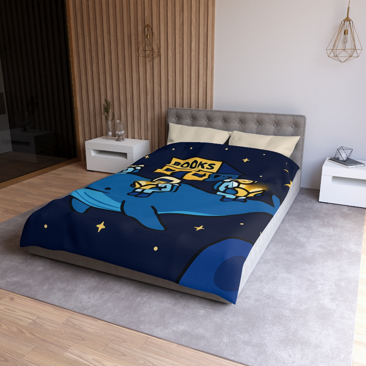 Starlight Library On A Floating Whale trendy bedroom duvets