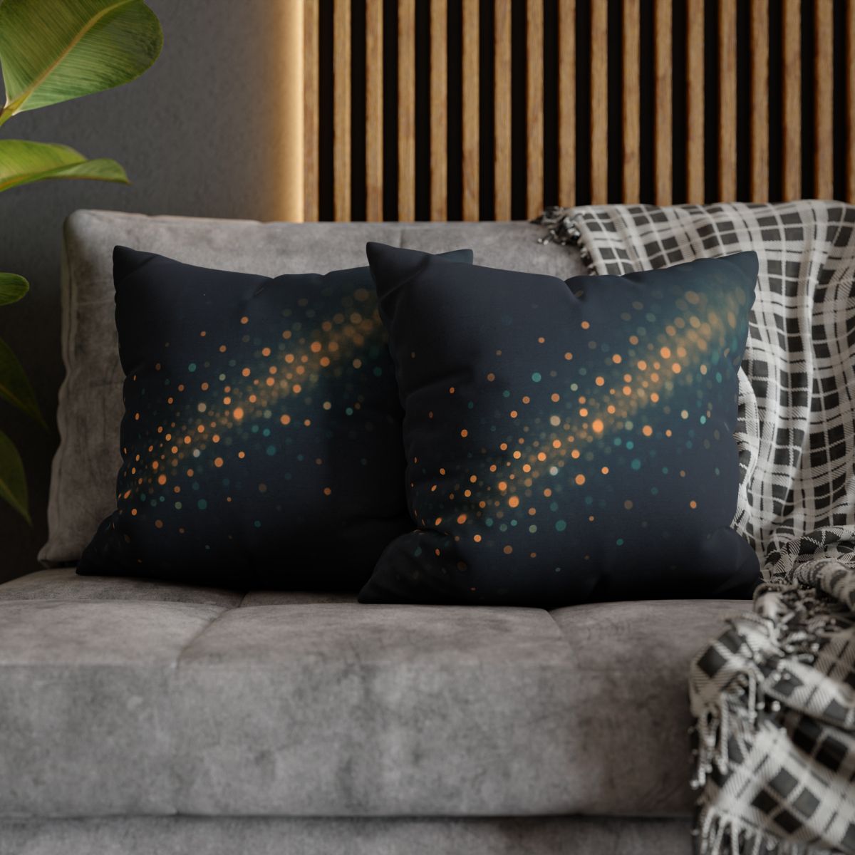 Radiant Particle Drift designer print pillow cases