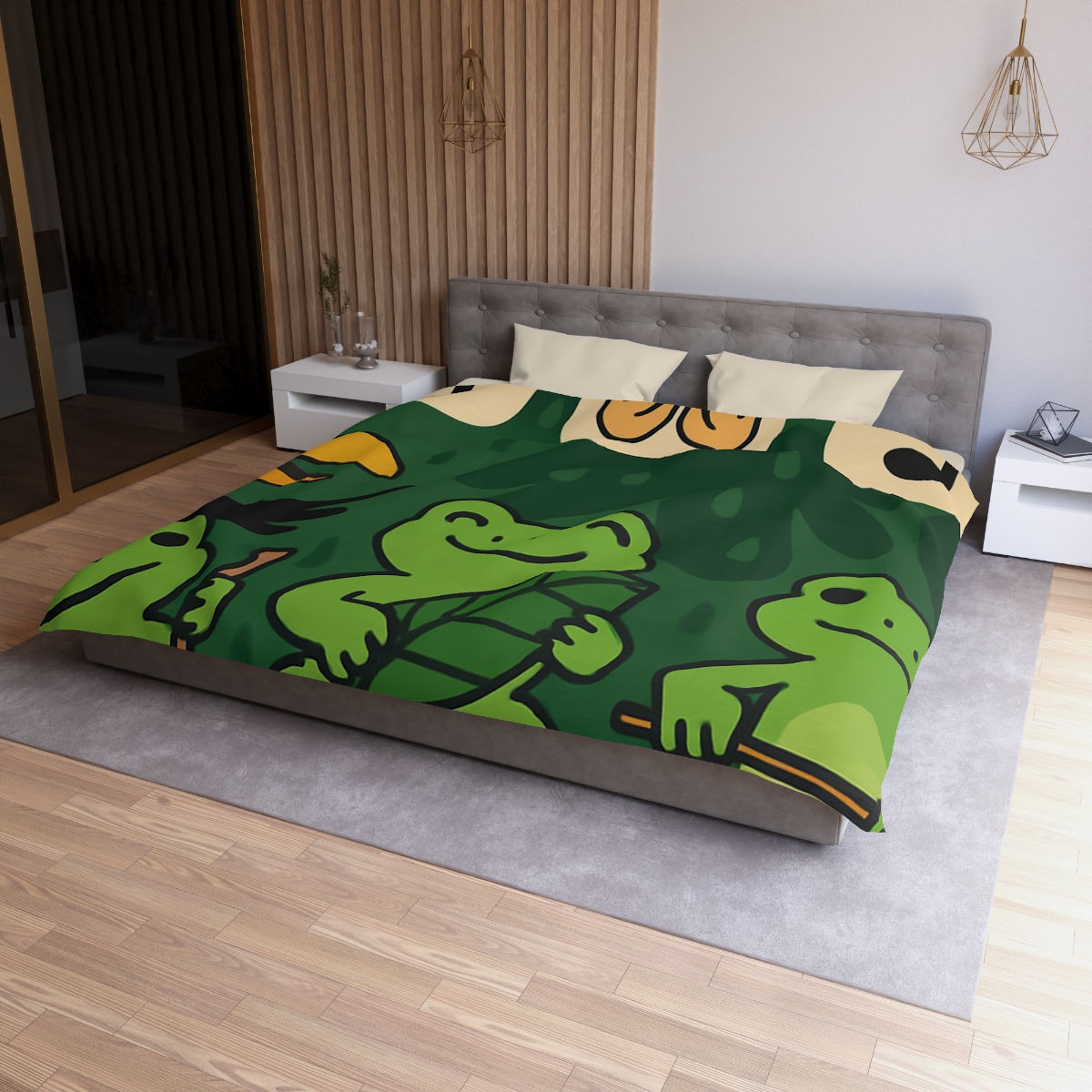 Jungle Rain Rhythm With The Frog Band soft comforter duvets