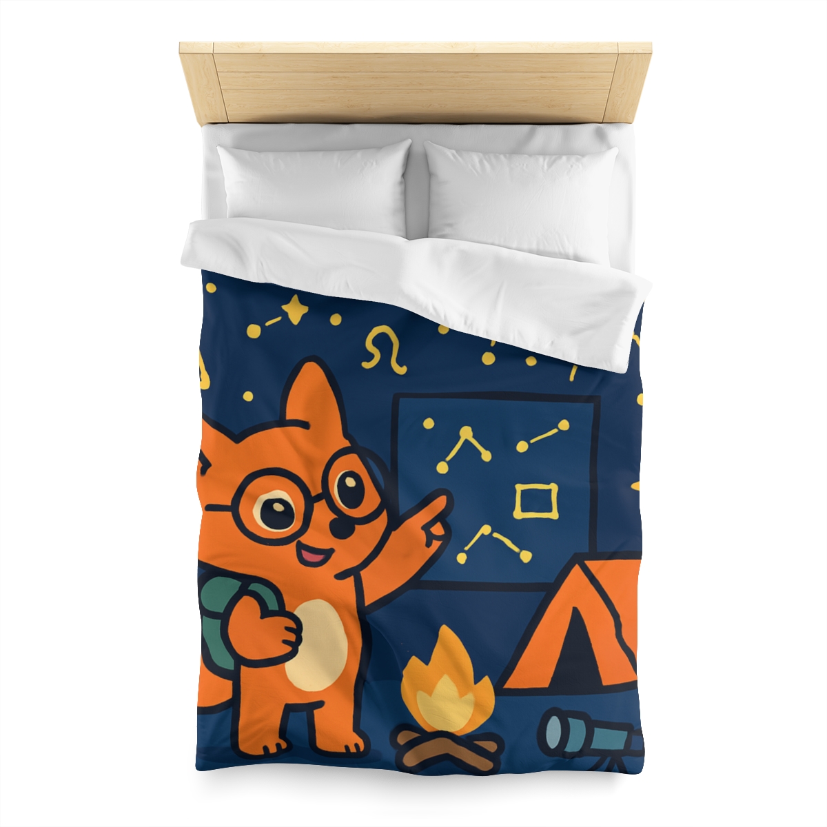 Constellation Camping With Fox Astronomer duvets for gifts