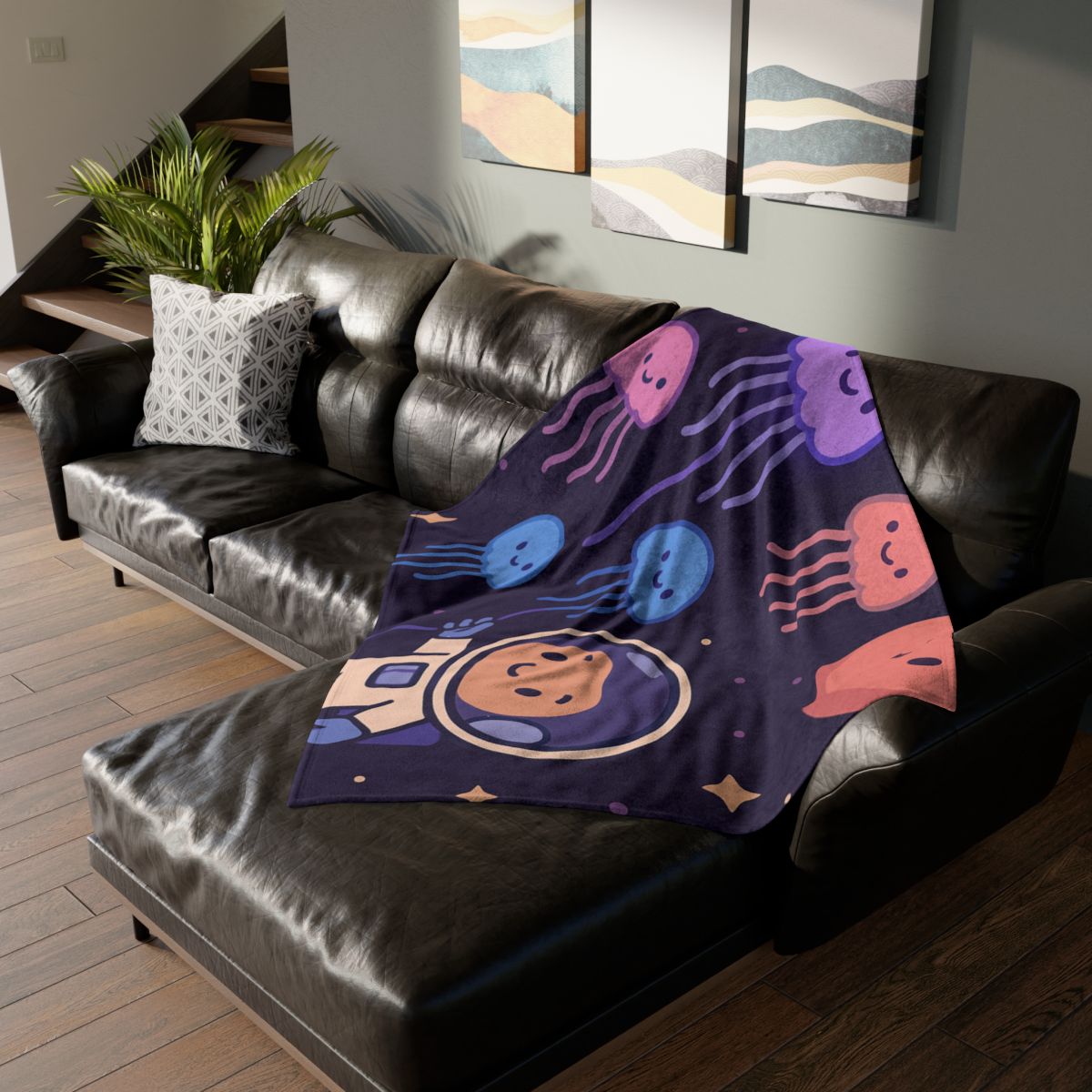 Galaxy Garden Of Floating Jellyfish custom blankets