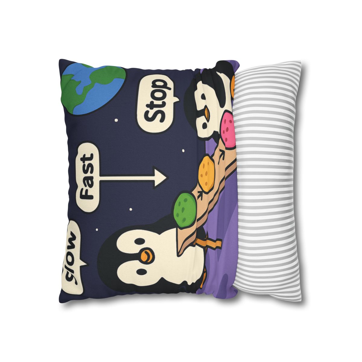 Moonlight Penguin Ice Cream Physics personalized pillow covers