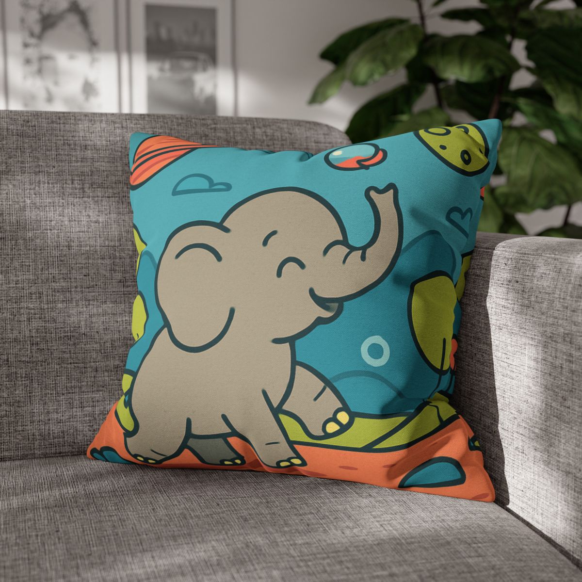 Astro Safari Elephant trendy patterned pillow cases