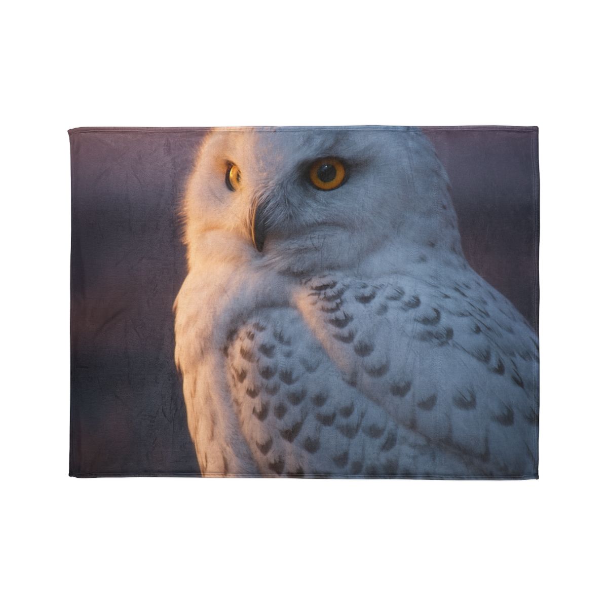 Twilight Watcher Snowy Owl designer printed blankets