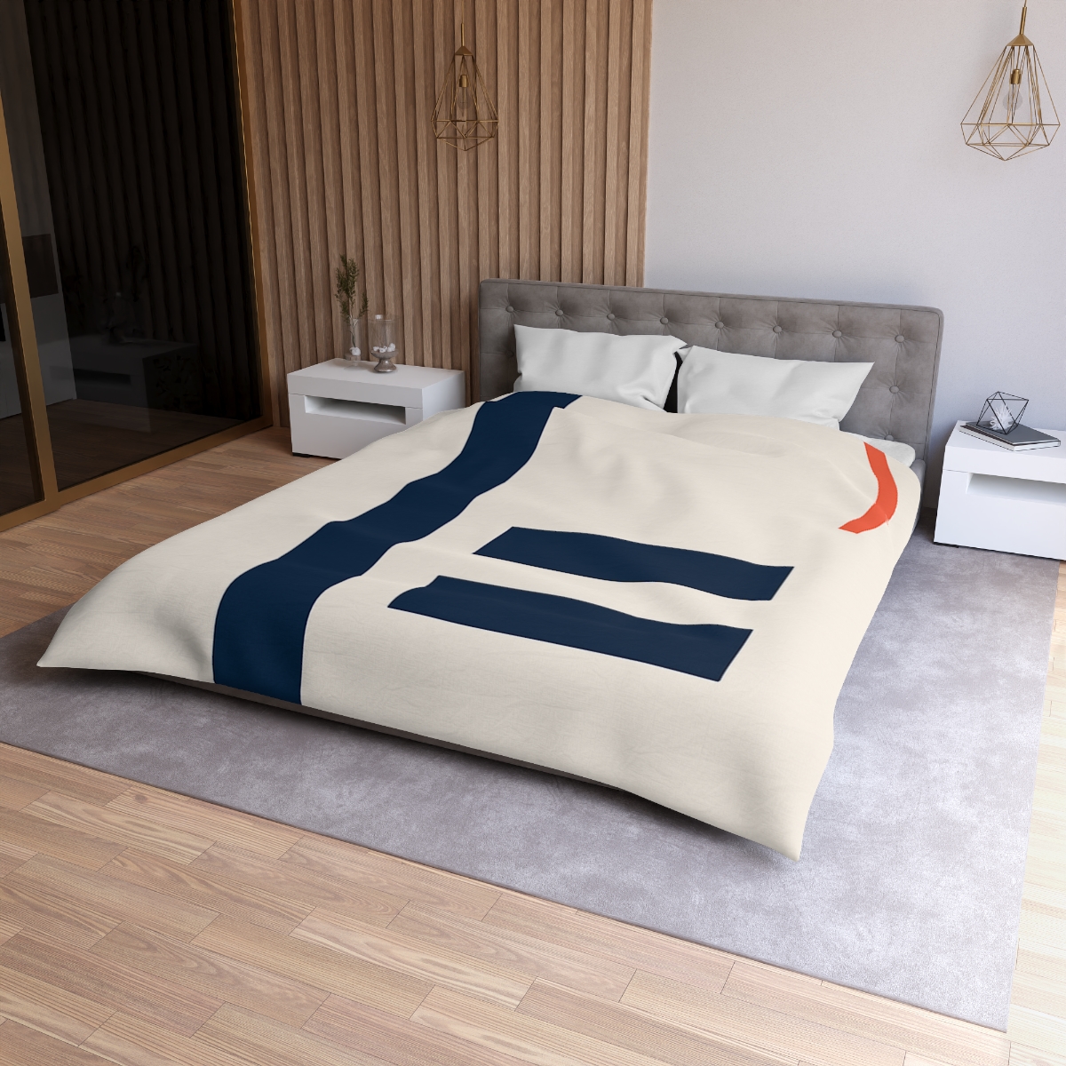 Offset Bars With Orbit Arc unique patterned duvets