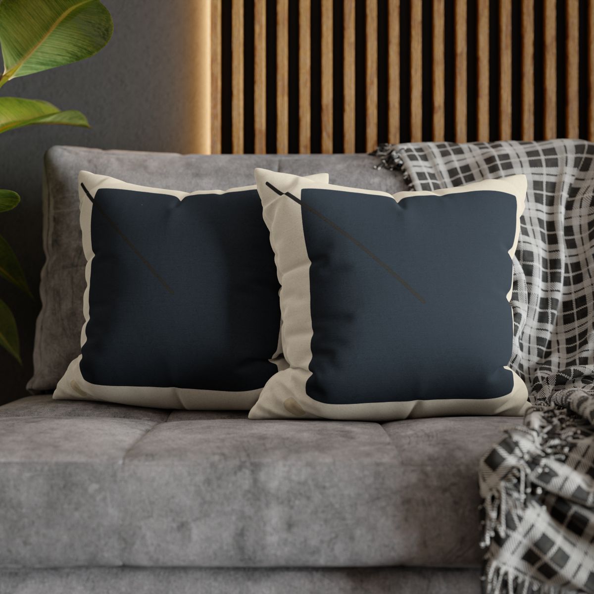 Diagonal Line And Square Balance soft cotton pillow cases