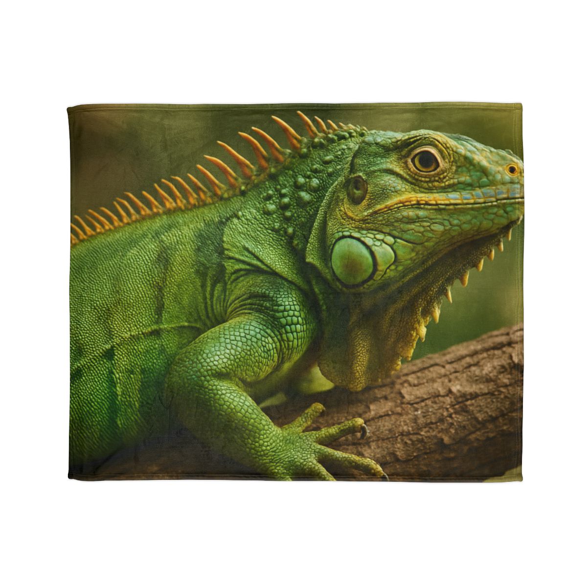 Emerald Drift Green Iguana soft fleece blankets