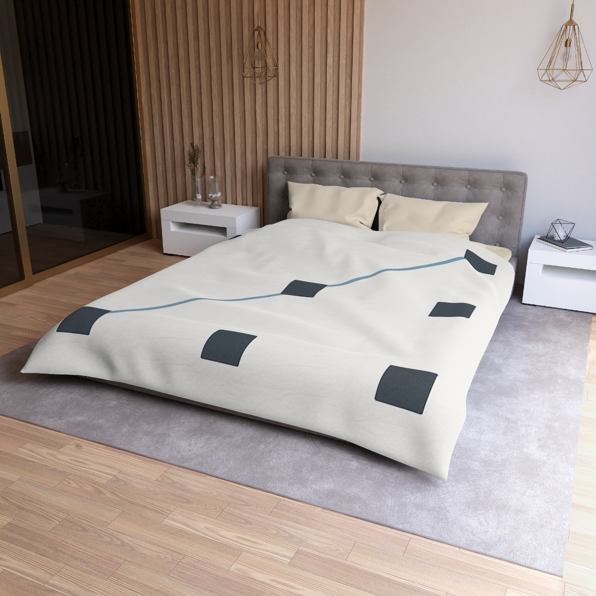 Diagonal Star Path Grid stylish duvet covers