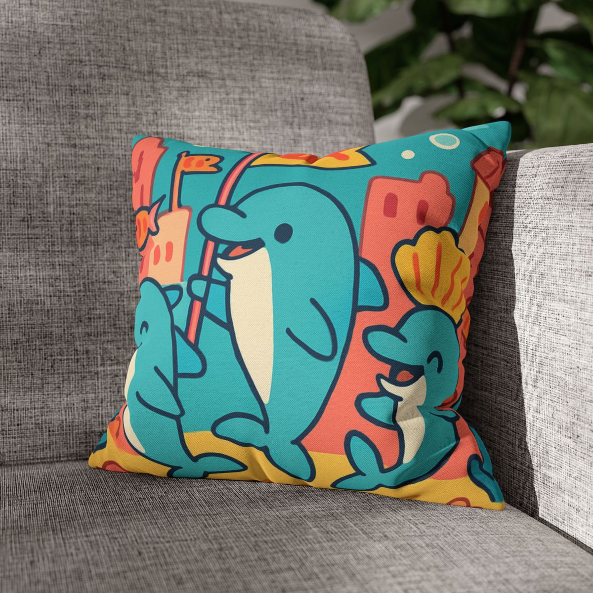 Coral City Dolphin Parade unique gift pillow cases