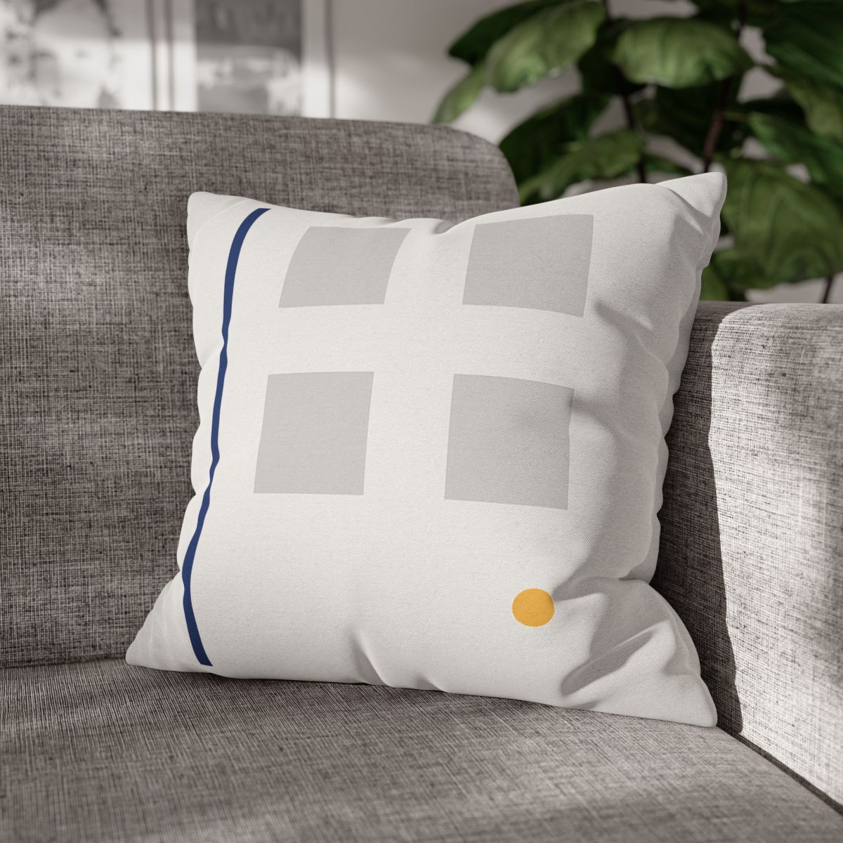 Sparse Grid With Missing Corner And Accent Point designer print pillow cases