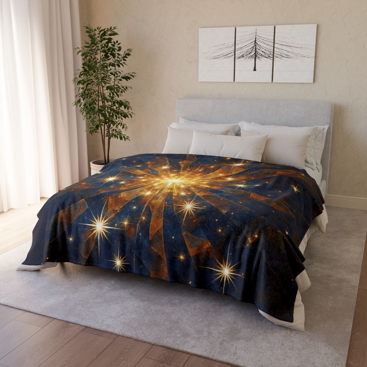 Starburst Mosaic Field designer printed blankets
